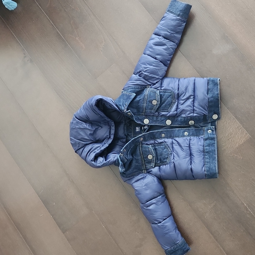 Gap Toddler 3T Denim Puffer Jacket